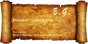 Bender Georgina névjegykártya